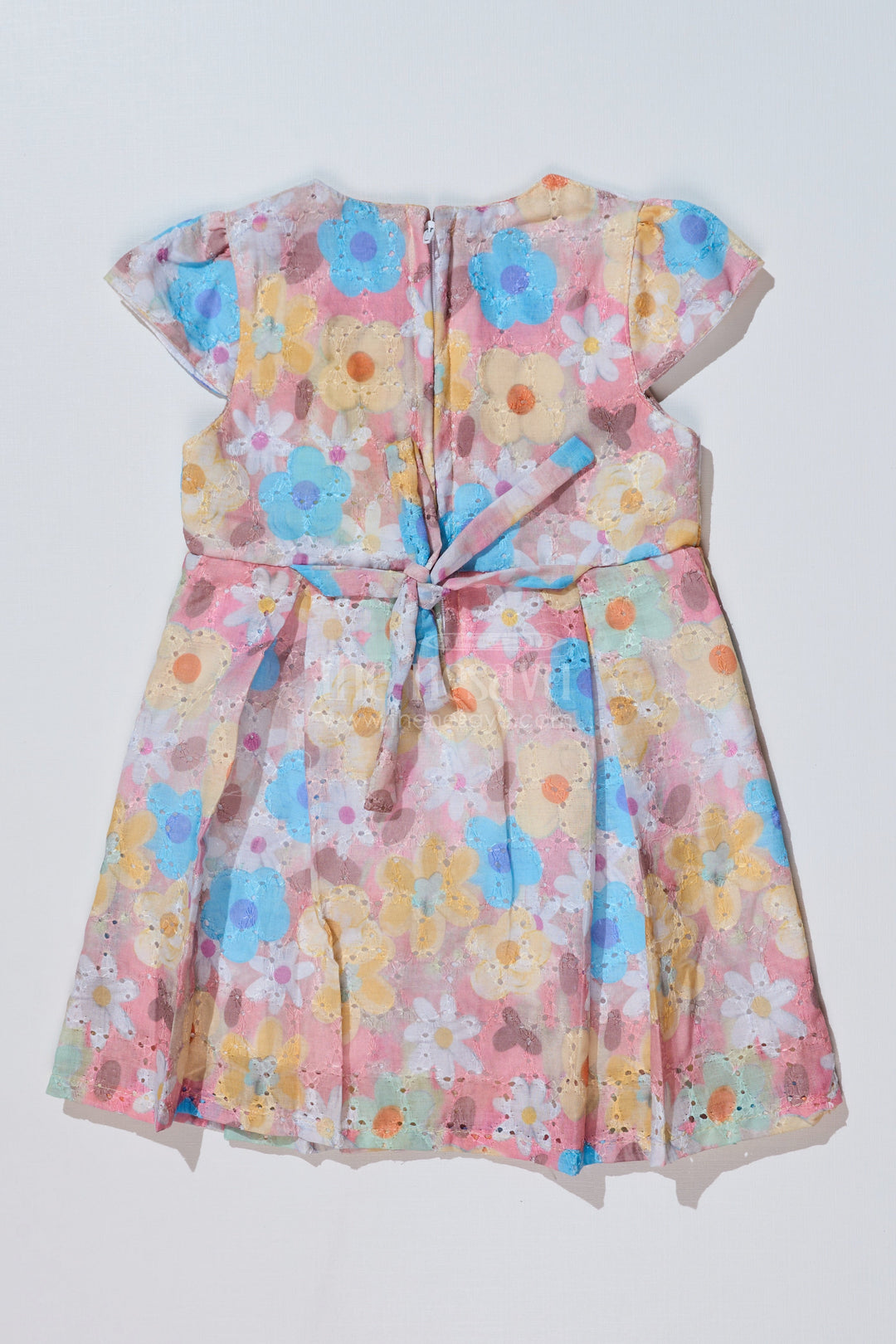 The Nesavu Baby Cotton Frocks Baby Girls Flower Print Frock in Chikankari Cotton with Digital Prints and Lace Details Nesavu Nesavu Baby Girls Flower Print Frock Chikankari Cotton Digital Prints Lace Details