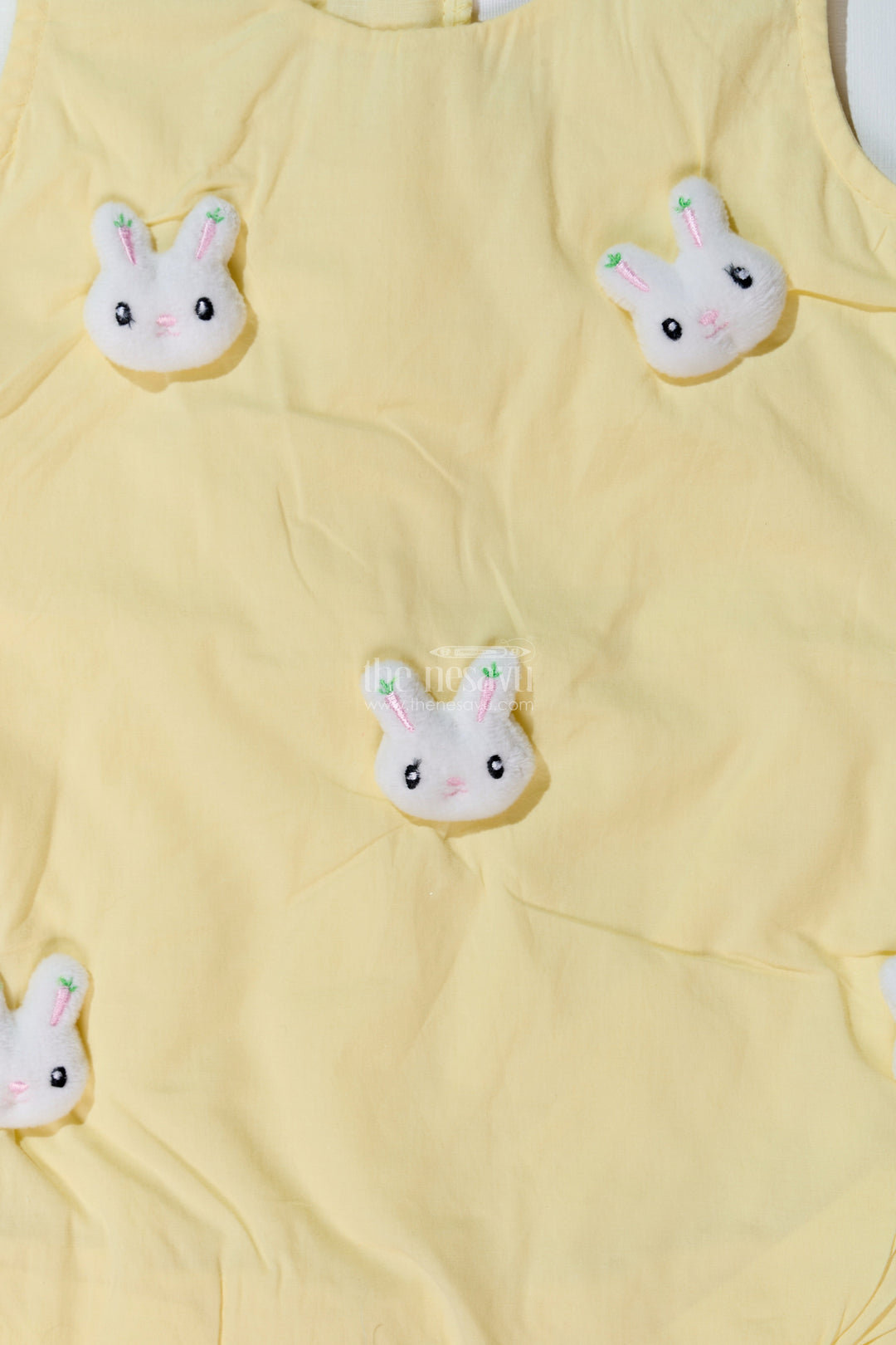 The Nesavu Baby Cotton Frocks Baby Girls Frock Design Party Wear with Adorable Bunny Patches and a Flared Cotton Skirt Nesavu Nesavu Baby Girls Frock Design Party Wear Cute Bunny Patches Flared Cotton Skirt