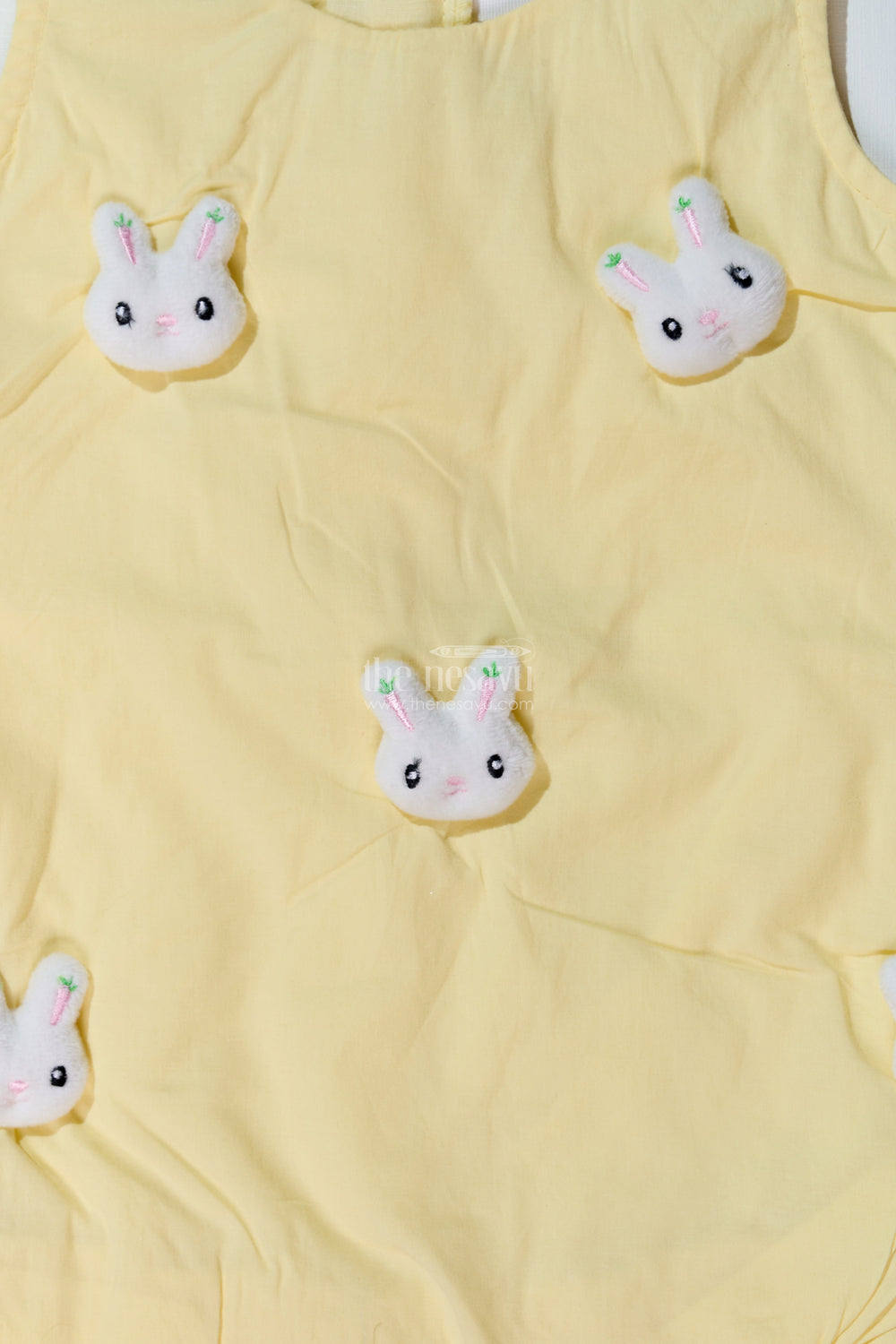 The Nesavu Baby Cotton Frocks Baby Girls Frock Design Party Wear with Adorable Bunny Patches and a Flared Cotton Skirt Nesavu Nesavu Baby Girls Frock Design Party Wear Cute Bunny Patches Flared Cotton Skirt