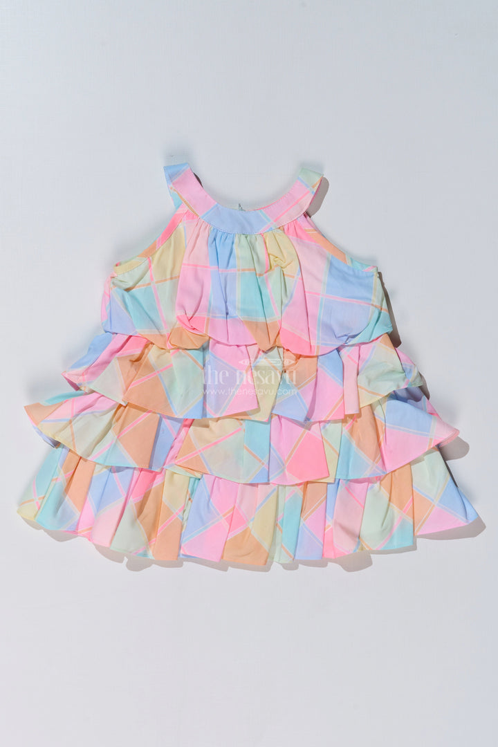 The Nesavu Baby Cotton Frocks Baby Girls Maxi Frock with Layered Pastel Ruffles and Soft Cotton Fabric for a Dreamy Look Nesavu 14 (6M) / Multicolor BFJ740A-14 Nesavu Baby Girls Maxi Frock Pastel Layered Ruffles Soft Cotton Fabric