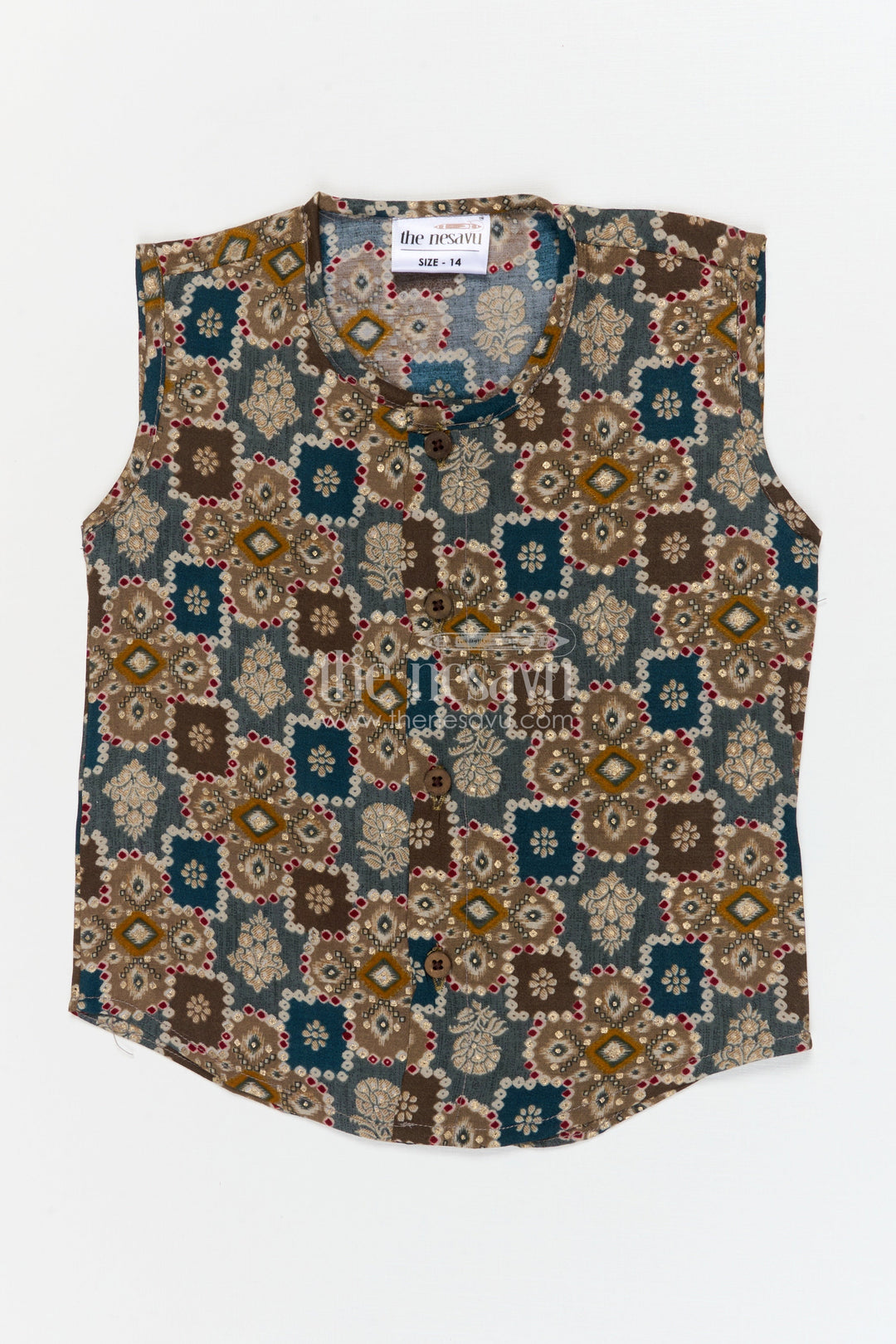 The Nesavu Baby Jablas Baby Jabla Top for Breezy Summer Comfort and Daily Dressing Nesavu 10 (NB) / Green / Viscose Silk IF039A-10 Nesavu baby jabla in soft modal silk with ethnic prints – perfect for summer and everyday wear