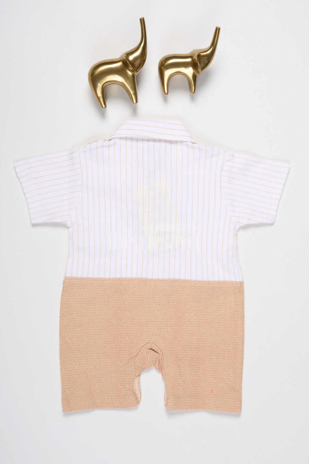The Nesavu Baby Rompers/Onesies Baby Orange Romper with Vintage-Inspired Suspenders and Bow Tie for Special Gatherings Nesavu Nesavu Baby Orange Baby Romper Bow Tie Suspenders Train Embroidery Formal Gatherings
