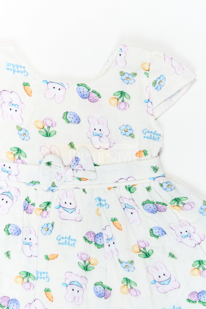 The Nesavu Baby Cotton Frocks Baby Printed Frock for Garden Playdates Nesavu Nesavu Baby Printed Frock For Garden Playdates With Muslin Cotton Comfort And Bunny Print
