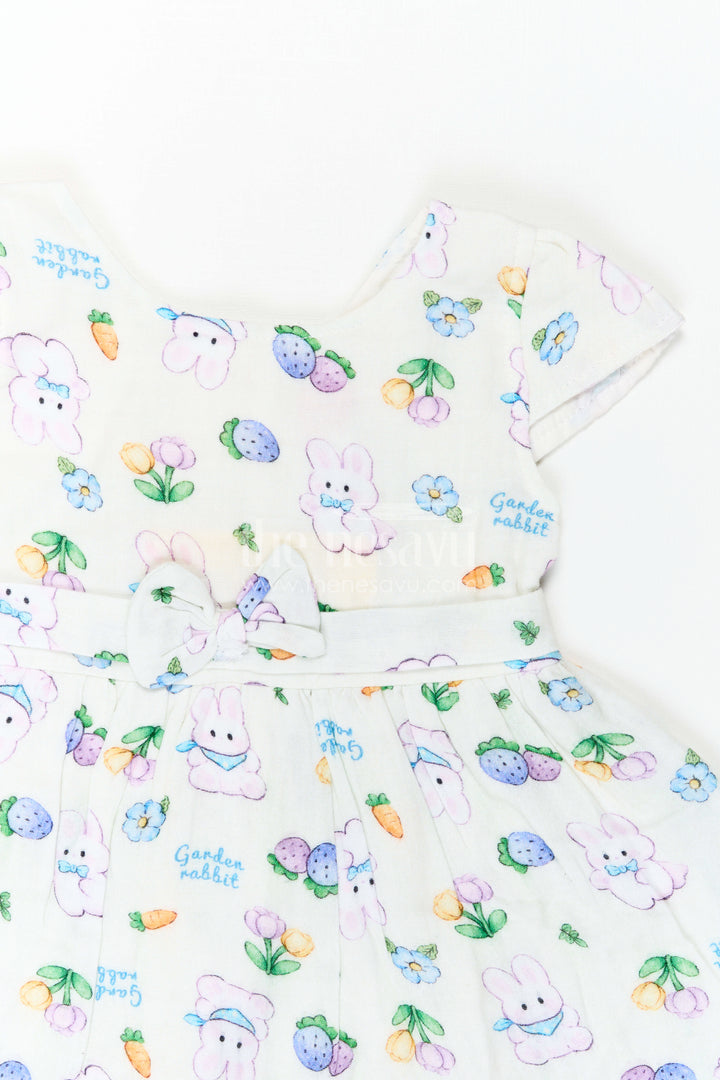 The Nesavu Baby Cotton Frocks Baby Printed Frock for Garden Playdates Nesavu Nesavu Baby Printed Frock For Garden Playdates With Muslin Cotton Comfort And Bunny Print