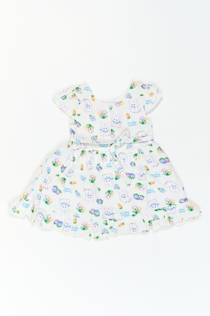 The Nesavu Baby Cotton Frocks Baby Printed Frock for Garden Playdates Nesavu Nesavu Baby Printed Frock For Garden Playdates With Muslin Cotton Comfort And Bunny Print