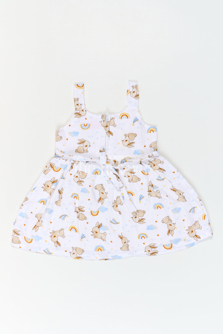 The Nesavu Baby Cotton Frocks Baby Printed Frock for Playful Day Photoshoots Nesavu Nesavu Baby Printed Frock For Playful Day Photoshoots With Muslin Cotton And Bunny Print