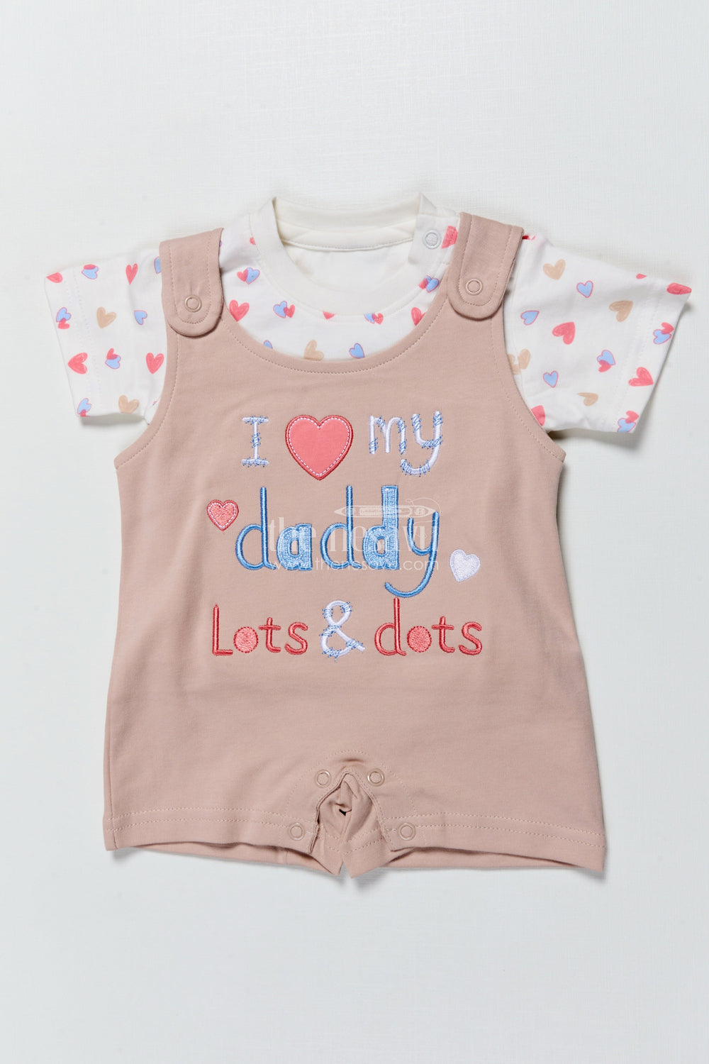 The Nesavu Baby Casual Sets Baby Romper Set with Embroidered Message for Casual Everyday Cuteness Nesavu Nesavu baby romper embroidered daddy quote  cute comfy outfit everyday bonding moments
