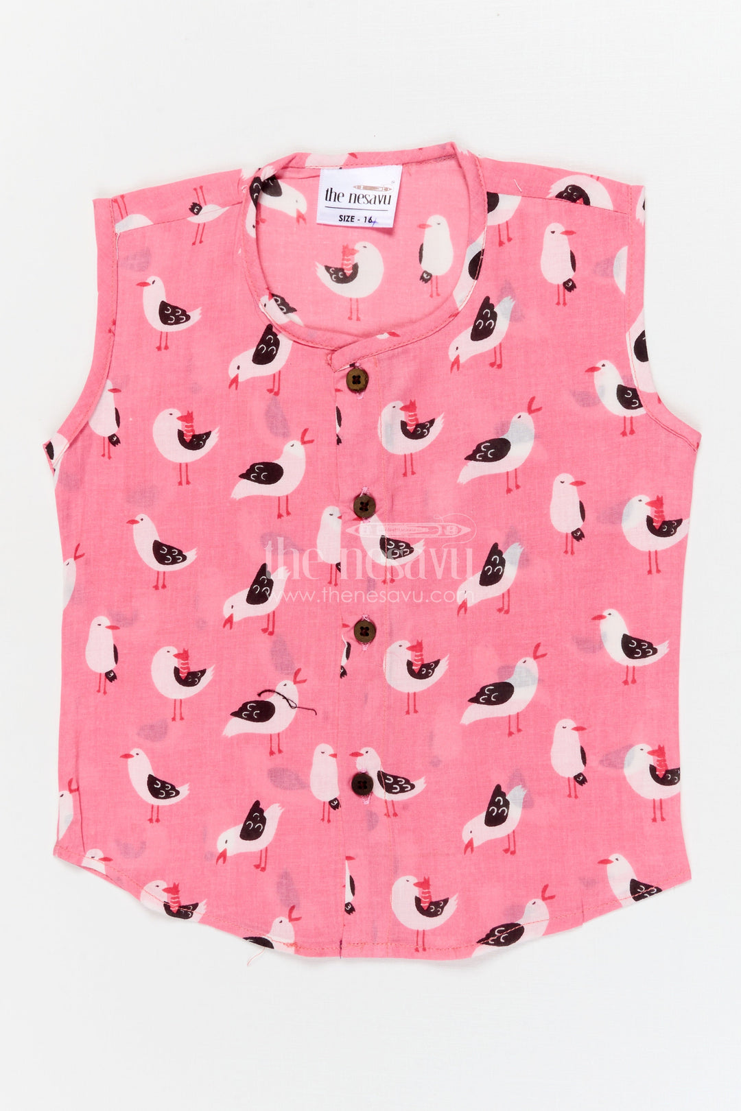 The Nesavu Baby Jablas Bird Print Baby Jabla for Playful Summer Comfort Nesavu 10 (NB) / Pink / Cotton IF045A-10 Nesavu baby jabla in breathable cotton with bird digital print – great for summer play and daily wear