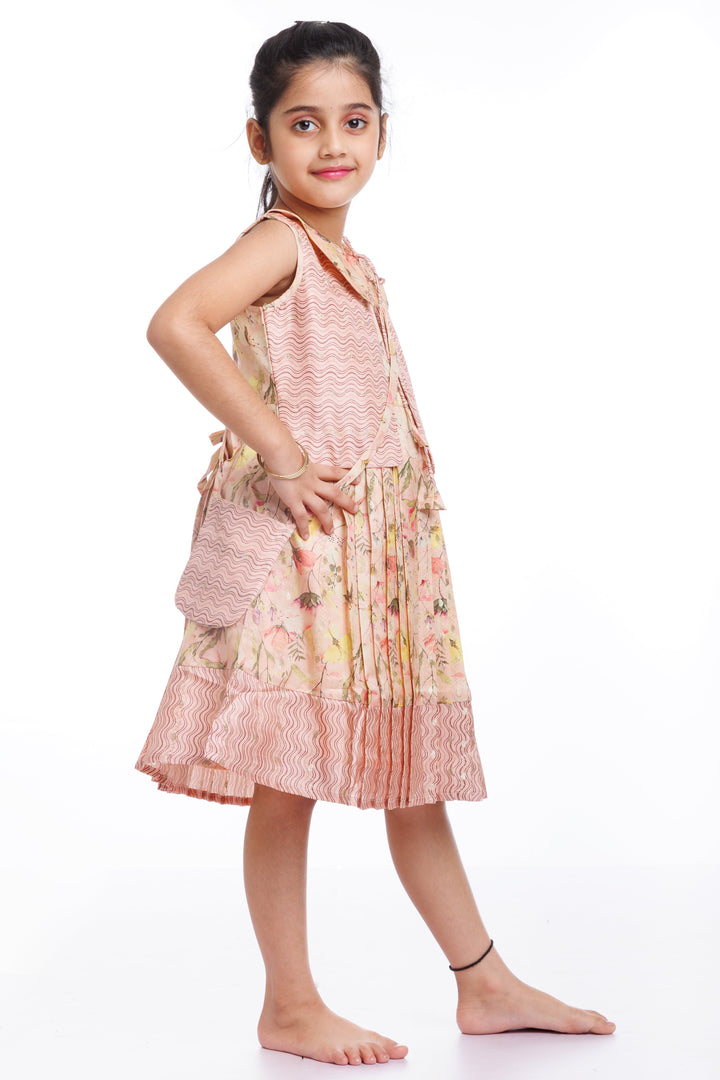 The Nesavu Girls Cotton Frock Blooming Comfort: Girls' Cotton Garden Party Frock Nesavu Charming Girls Cotton Frock with Floral Print | Perfect for Summer Fun | The Nesavu