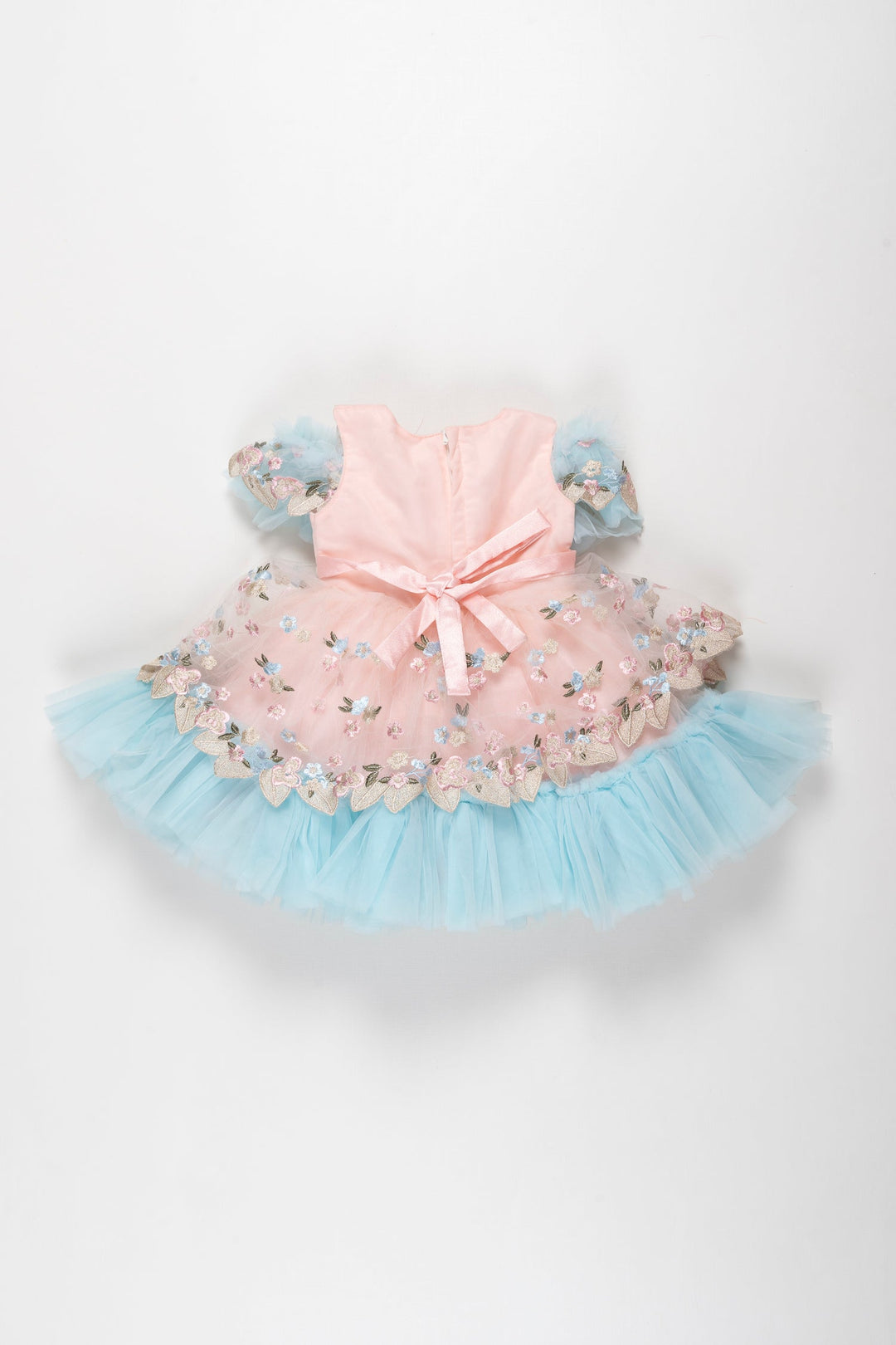 The Nesavu Girls Tutu Frock Blossom Fairy: Girls Pastel Tulle Party Frock with Floral Embellishments Nesavu Shop the Blossom Fairy Tulle Party Dress for Girls | A Pastel Dream | The Nesavu