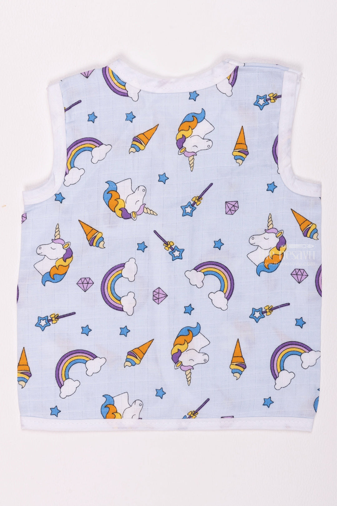 The Nesavu Baby Jhables Blue Baby Jhabla Adorable Cartoon Print in Cotton Nesavu Dungarees Online | Kids Dress Collection | The Nesavu