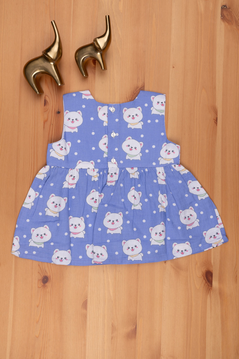 The Nesavu Baby Frock / Jhabla Blue Casual Dress with Adorable Animal Print for Infants Nesavu Animal Cartoon Printed Fancy Frock For Baby | Buy Dailywear Frock Online | The Nesavu