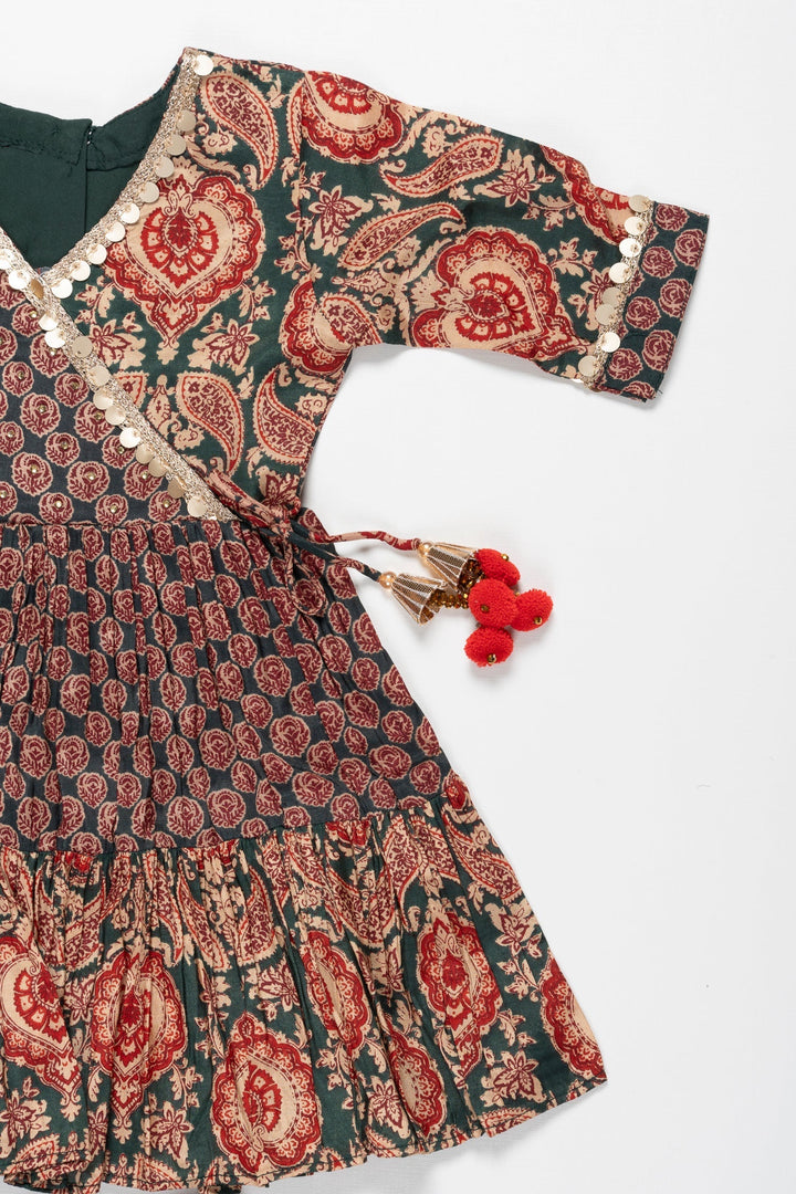 The Nesavu Girls Sharara / Plazo Set Bohemian Chic: Floral Flared Kurti with Contrast Gharara Set Nesavu Shop the Latest Floral Kurti and Gharara Set for Girls | Perfect Festive Wear | The Nesavu