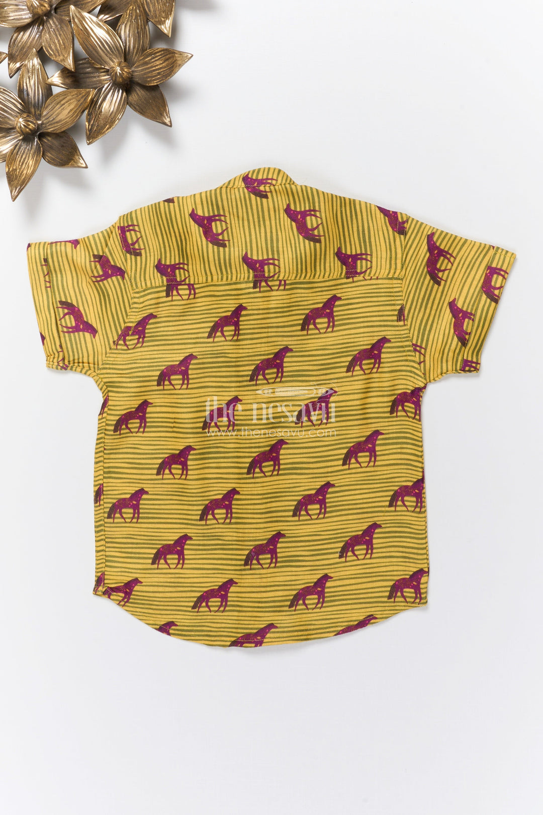The Nesavu Boys Linen Shirt Boys Animal Motif Linen Shirt for Casual Adventures and Outdoor Fun Nesavu Nesavu boys animal print linen shirt zoo trips casual playdates nature-inspired dressing