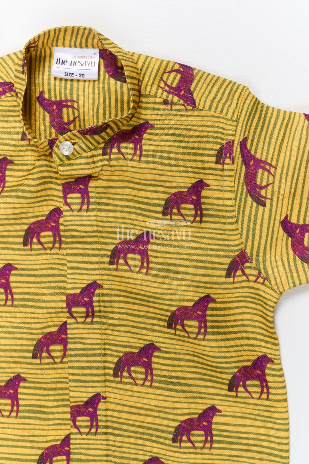 The Nesavu Boys Linen Shirt Boys Animal Motif Linen Shirt for Casual Adventures and Outdoor Fun Nesavu Nesavu boys animal print linen shirt zoo trips casual playdates nature-inspired dressing