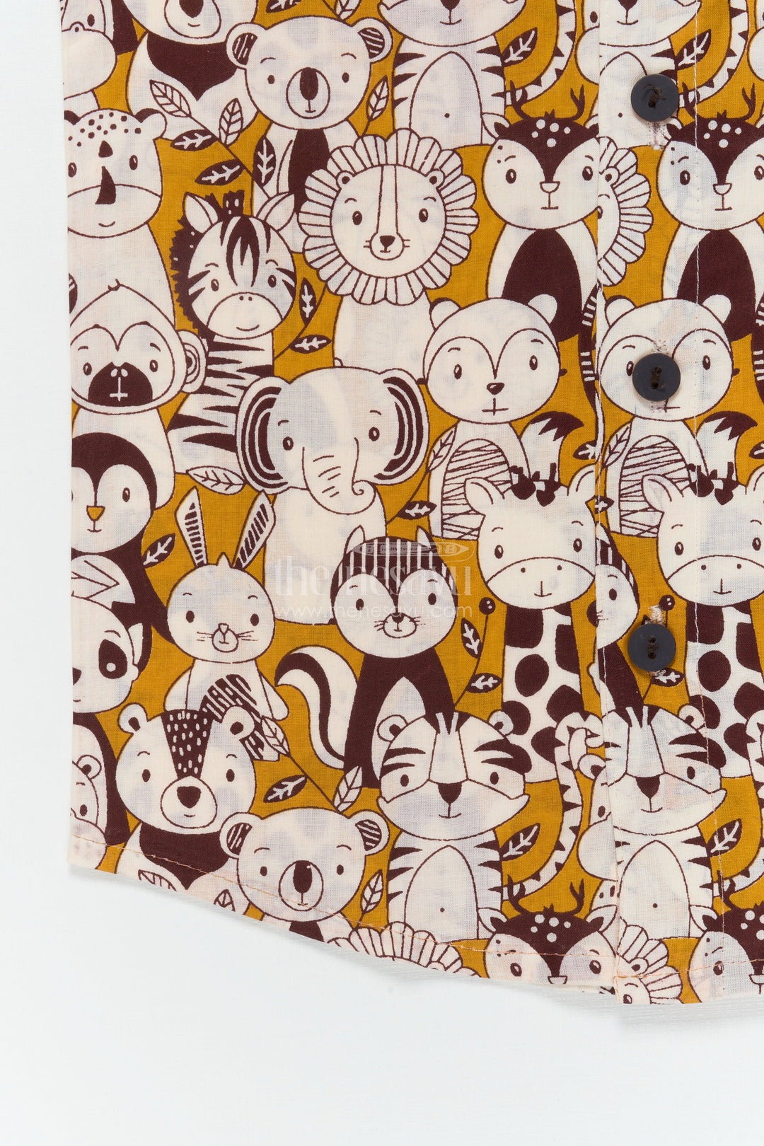 The Nesavu Boys Cotton Shirt Boys Animal Print Cotton Shirt for School and Casual Wear Nesavu Nesavu boys cotton shirt with animal face print for school and weekend fun