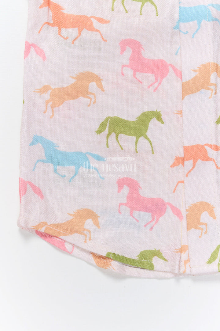 The Nesavu Boys Linen Shirt Boys Animal Themed Linen Shirt for Zoo Trips and Casual Summer Wear Nesavu Nesavu boys animal themed linen shirt casual summer days outdoor adventures