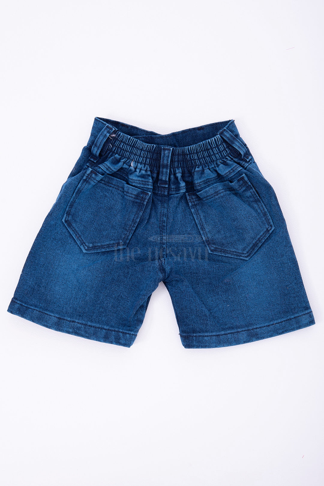The Nesavu Boys Blue Denim Shorts with Elastic Waist