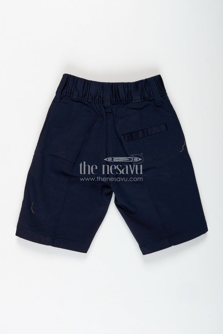 The Nesavu Boys Shorts Boys Blue Shorts Outfit in Cotton Blend with Tailored Silhouette and Everyday Utility Features Nesavu Nesavu Boys Cotton Blend Blue Shorts Outfit Structured Fit All Purpose Design