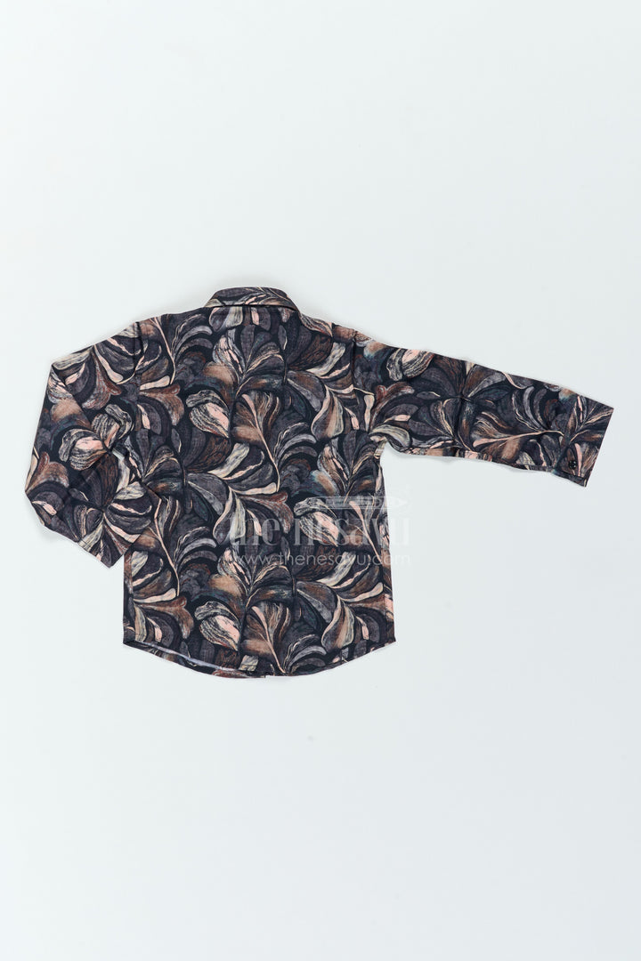The Nesavu Boys Cotton Shirt Boys Botanical Print Shirt for Parties Family Dinners and Smart Occasions Nesavu Nesavu Boys Botanical Print Shirt For Parties Family Dinners Birthdays And Polished Smart Casual Occasions
