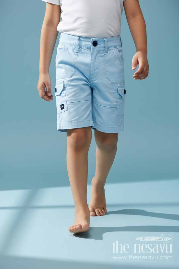 The Nesavu Boys Shorts Boys Breathable Cotton Shorts for School and Summer Activities Nesavu 16 (1Y) / Blue / Cotton BWS074C-16 Nesavu boys breathable cotton shorts with structured design – great for school and summer play