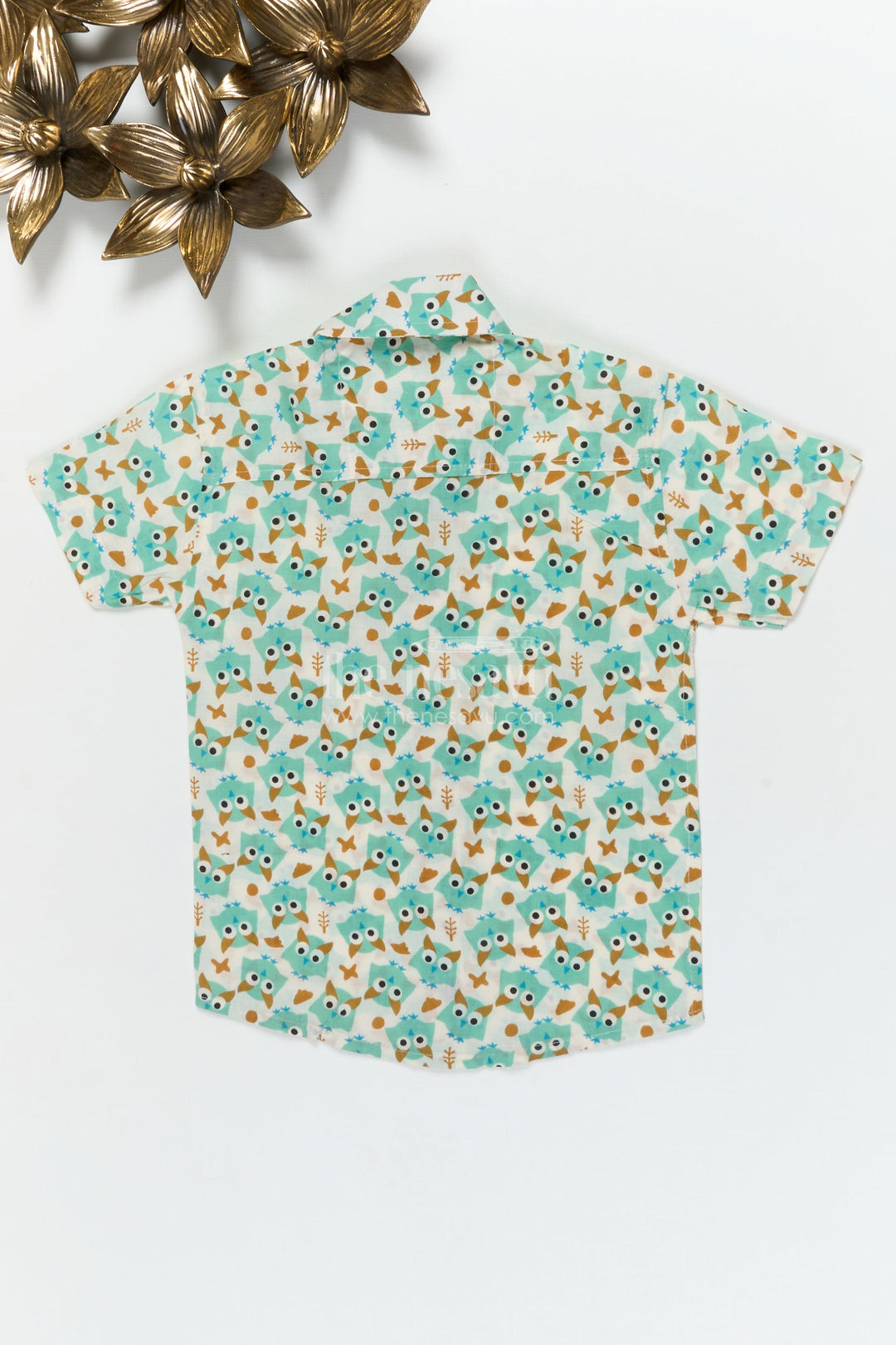 The Nesavu Boys Cotton Shirt Boys Cartoon Bird Print Shirt for School Events and Everyday Wear Nesavu Nesavu boys cotton shirt with cartoon bird print for school, playdates and nature-themed dressing