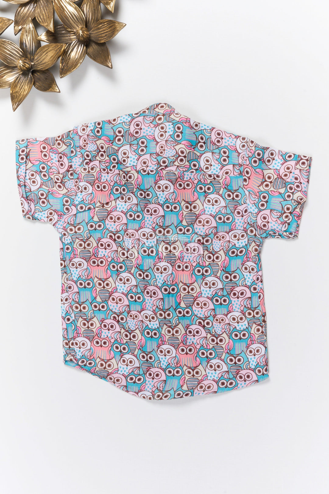 The Nesavu Boys Linen Shirt Boys Cartoon Owl Print Linen Shirt for School and Weekend Wear Nesavu Nesavu boys owl print linen shirt school casuals fun outings birthday get-togethers