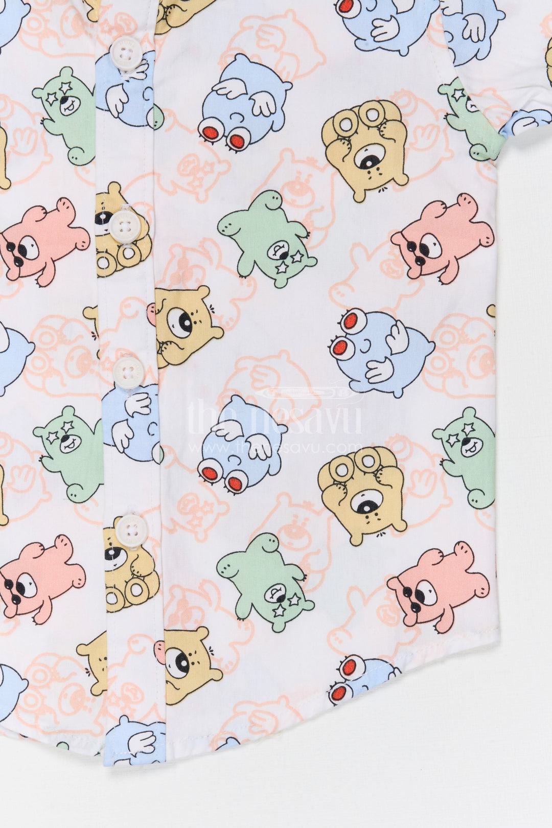 The Nesavu Boys Cotton Shirt Boys Cartoon Print Type Cotton Shirt for Casual Outings and Playtime Nesavu Nesavu boys cotton cartoon print shirt for casual outings playful everyday kids wear