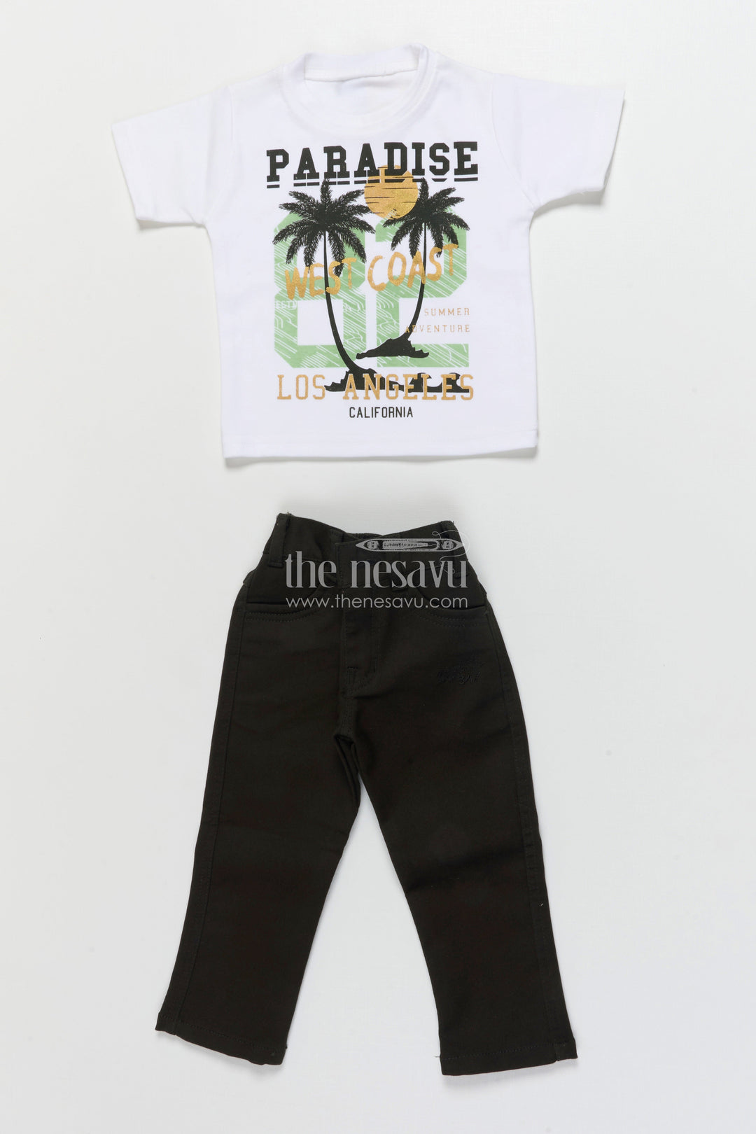 The Nesavu Boys Casual Set Boys Casual Blazer Set for Outings and Everyday Dressing Nesavu Nesavu boys cotton casual blazer set embroidered palm shirt inner tee combo