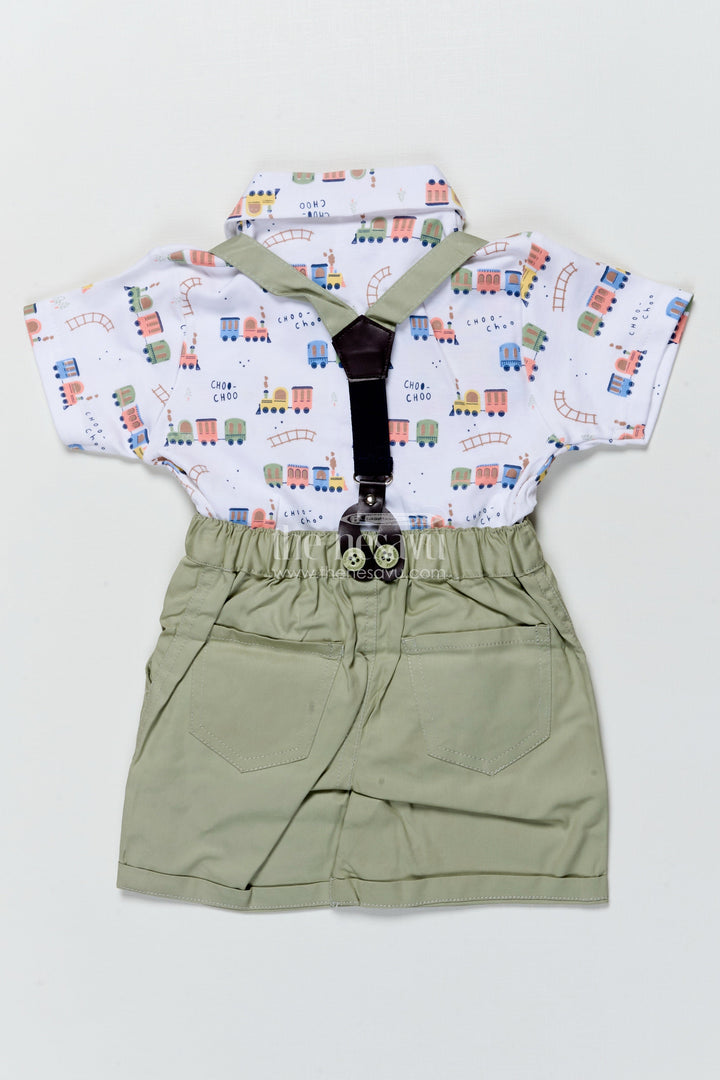 The Nesavu Boys Casual Set Boys Casual Cotton Outfit Set with Animal Print Shirt for Fun Outings Nesavu Nesavu boys cotton casual set animal print shirt  perfect playdates outdoor fun