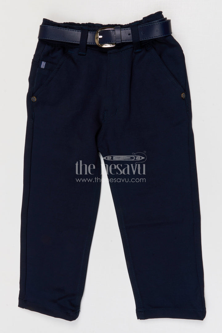 The Nesavu Boys Pant Boys Casual Cotton Pants for School and Daily Activities Nesavu 22 (4Y) / Blue / Cotton BWP029D-22 Nesavu boys cotton pants for school and everyday casual outfits for kids
