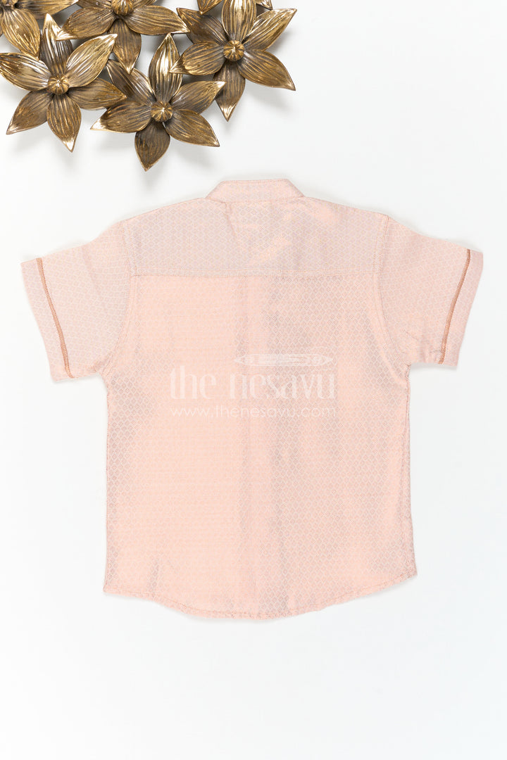 The Nesavu Boys Cotton Shirt Boys Casual Festive Shirt for Family Visits Nesavu Nesavu Boys Casual Festive Shirt For Family Visits With Cotton Comfort And Mandarin Collar