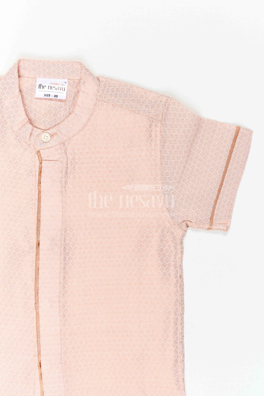 The Nesavu Boys Cotton Shirt Boys Casual Festive Shirt for Family Visits Nesavu Nesavu Boys Casual Festive Shirt For Family Visits With Cotton Comfort And Mandarin Collar