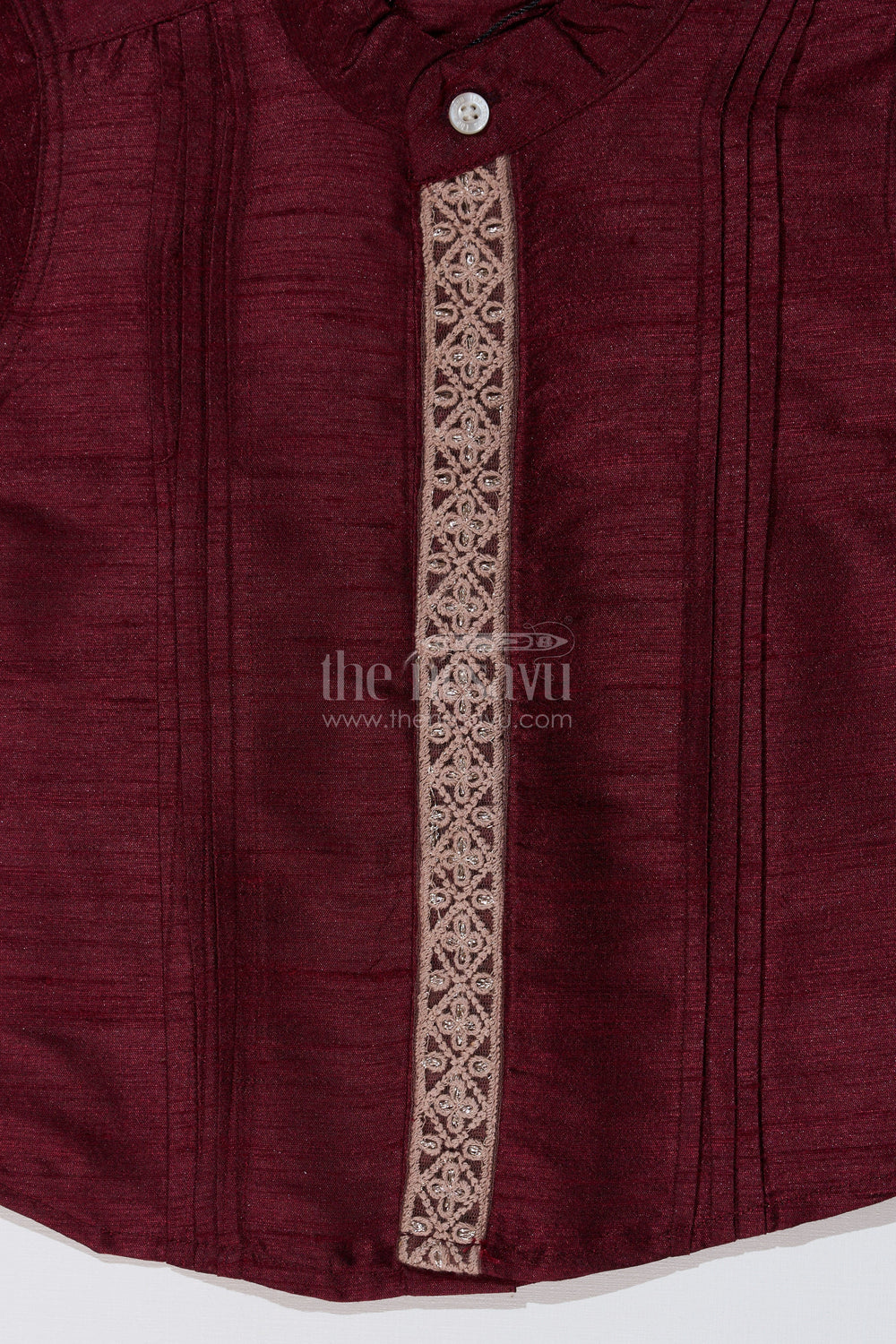 The Nesavu Boys Silk Shirt Boys Casual Half Shirt with Silk Blend Fabric and Elegant Embroidery for a Stylish Traditional Look Nesavu Nesavu Boys Casual Half Shirt Silk Blend Fabric Elegant Embroidery Traditional Wear