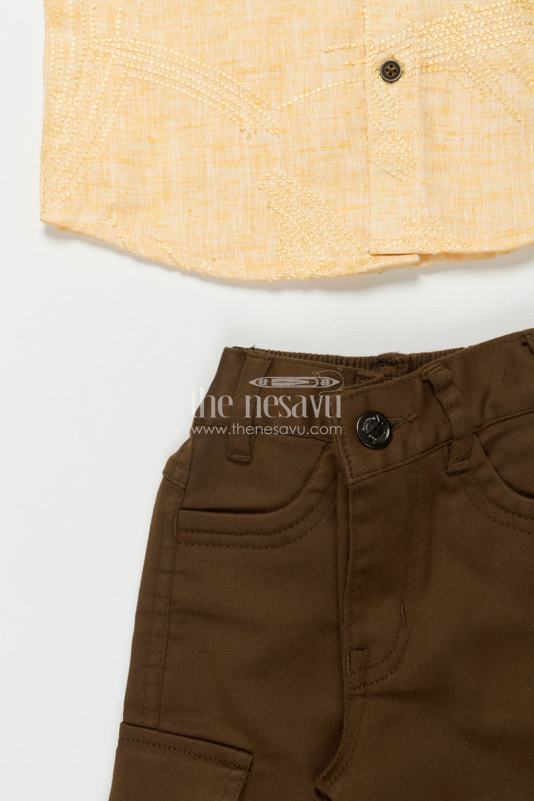 The Nesavu Boys Casual Set Boys Casual Outfit for Festive Functions and School Ethnic Day Nesavu Nesavu boys embroidered casual set cotton school ethnic day festive occasions