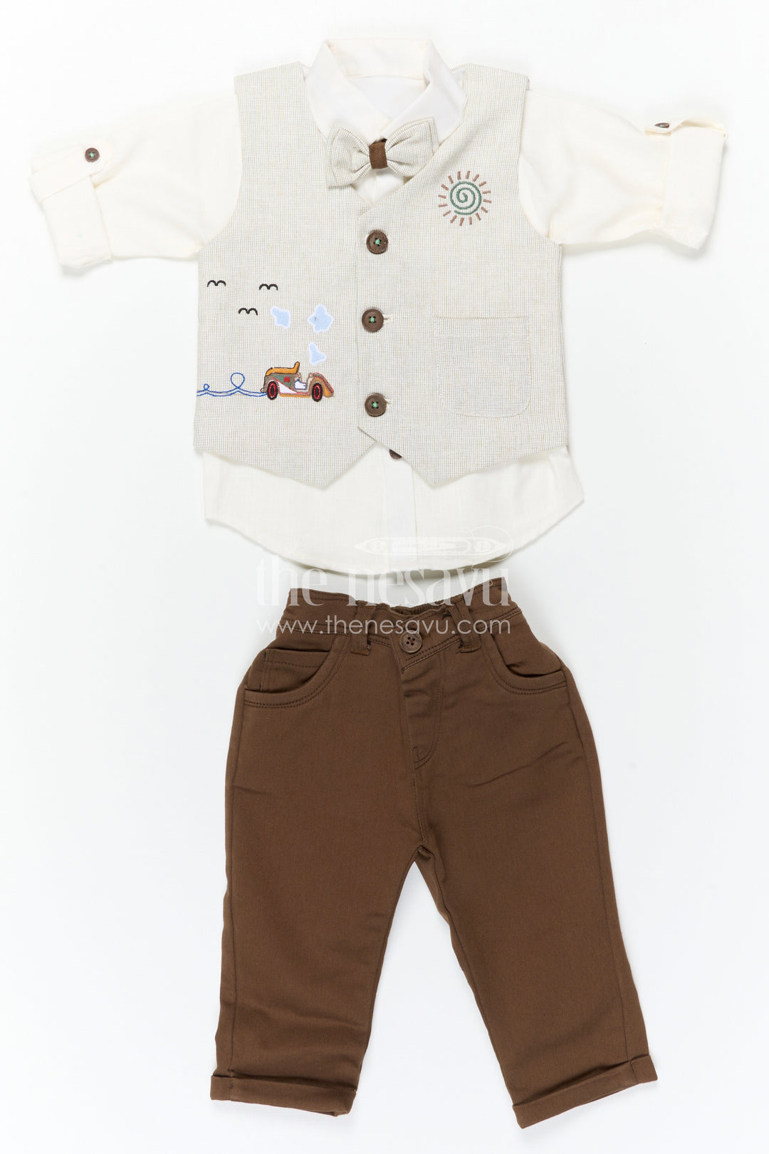 The Nesavu Boys Casual Set Boys Casual Outfit Set for Outings and Everyday Comfort Nesavu Nesavu Boys Casual Outfit Set For Everyday Outings In Soft Cotton Fabric With Comfortable Fit And Smart Styling