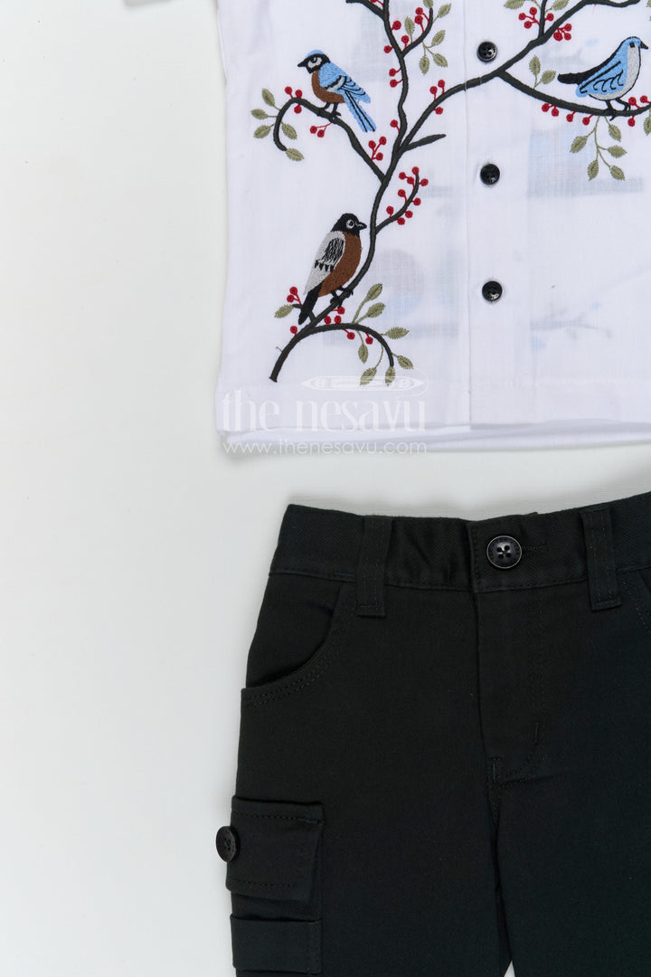 The Nesavu Boys Casual Set Boys Casual Outfit Set for Summer Outings and Everyday Comfort Nesavu Nesavu boys cotton casual set with digital print shirt for summer outings and everyday wear