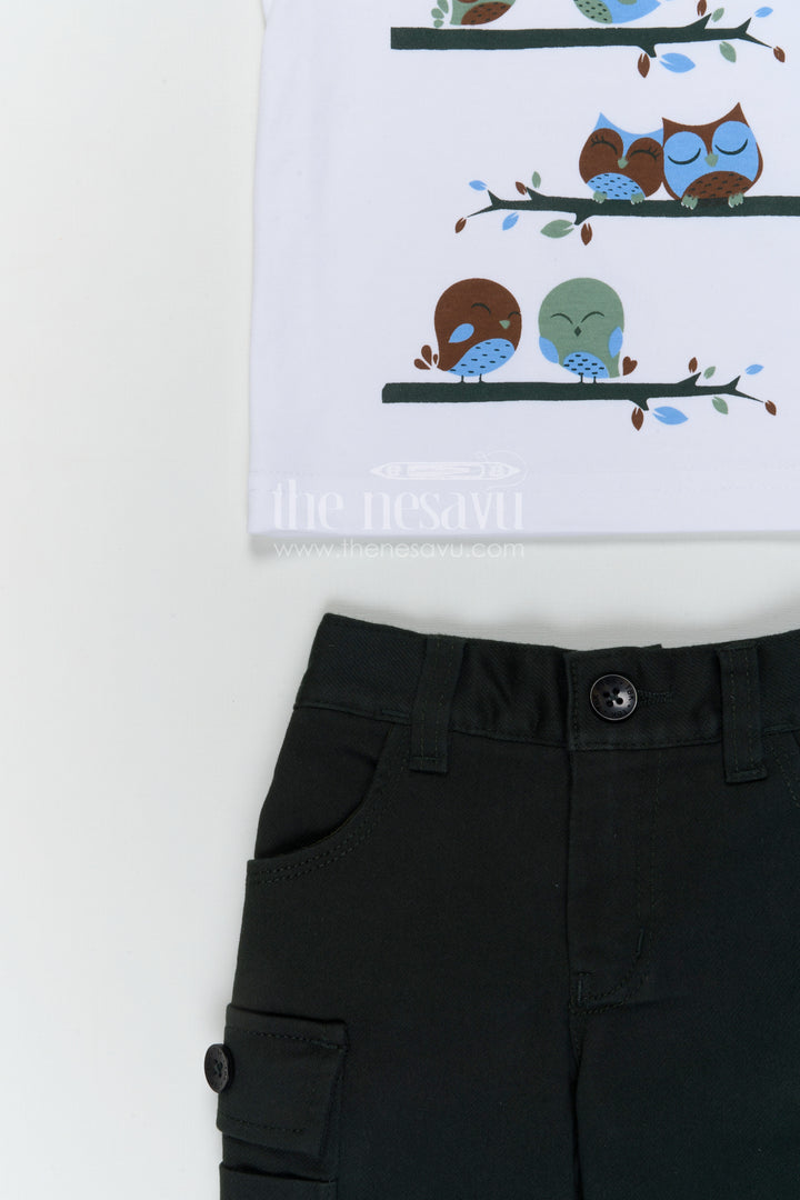 The Nesavu Boys Casual Set Boys Casual Outfit Set for Summer Outings and Everyday Comfort Nesavu Nesavu boys cotton casual set with digital print shirt for summer outings and everyday wear