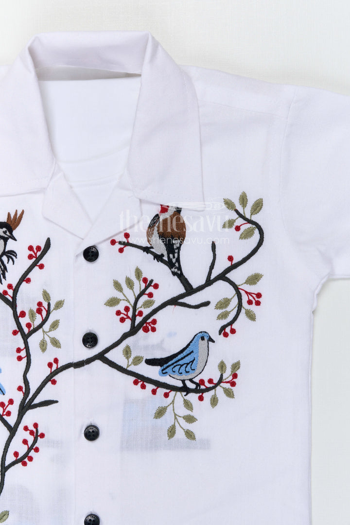 The Nesavu Boys Casual Set Boys Casual Outfit Set for Summer Outings and Everyday Comfort Nesavu Nesavu boys cotton casual set with digital print shirt for summer outings and everyday wear