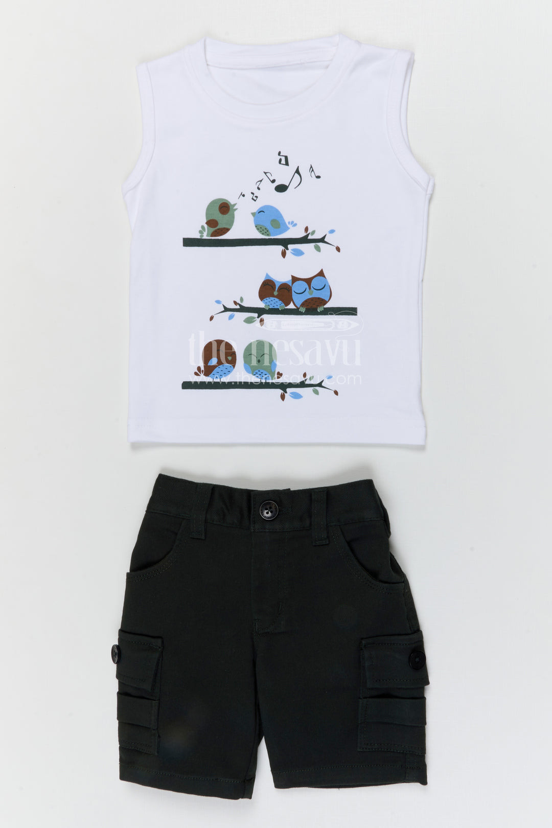 The Nesavu Boys Casual Set Boys Casual Outfit Set for Summer Outings and Everyday Comfort Nesavu Nesavu boys cotton casual set with digital print shirt for summer outings and everyday wear