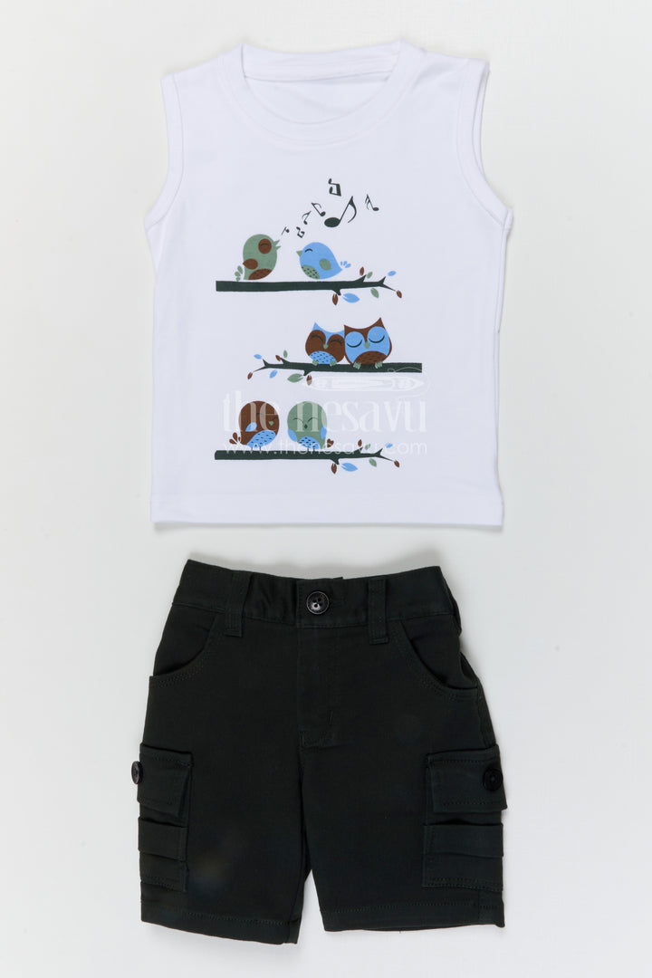 The Nesavu Boys Casual Set Boys Casual Outfit Set for Summer Outings and Everyday Comfort Nesavu Nesavu boys cotton casual set with digital print shirt for summer outings and everyday wear