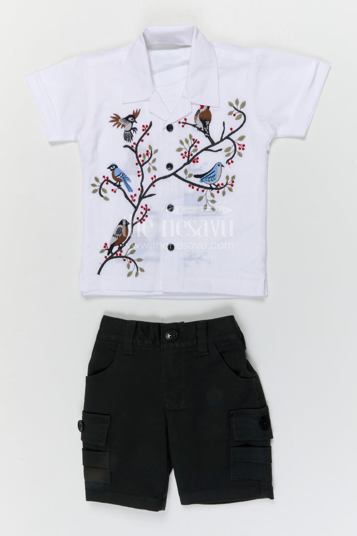 The Nesavu Boys Casual Set Boys Casual Outfit Set for Summer Outings and Everyday Comfort Nesavu Nesavu boys cotton casual set with digital print shirt for summer outings and everyday wear