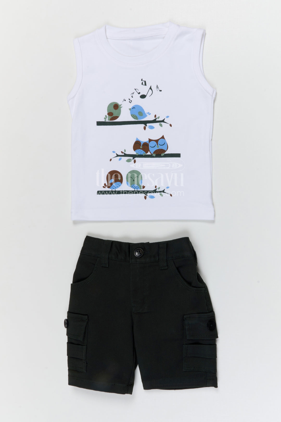 The Nesavu Boys Casual Set Boys Casual Outfit Set for Summer Outings and Everyday Comfort Nesavu Nesavu boys cotton casual set with digital print shirt for summer outings and everyday wear