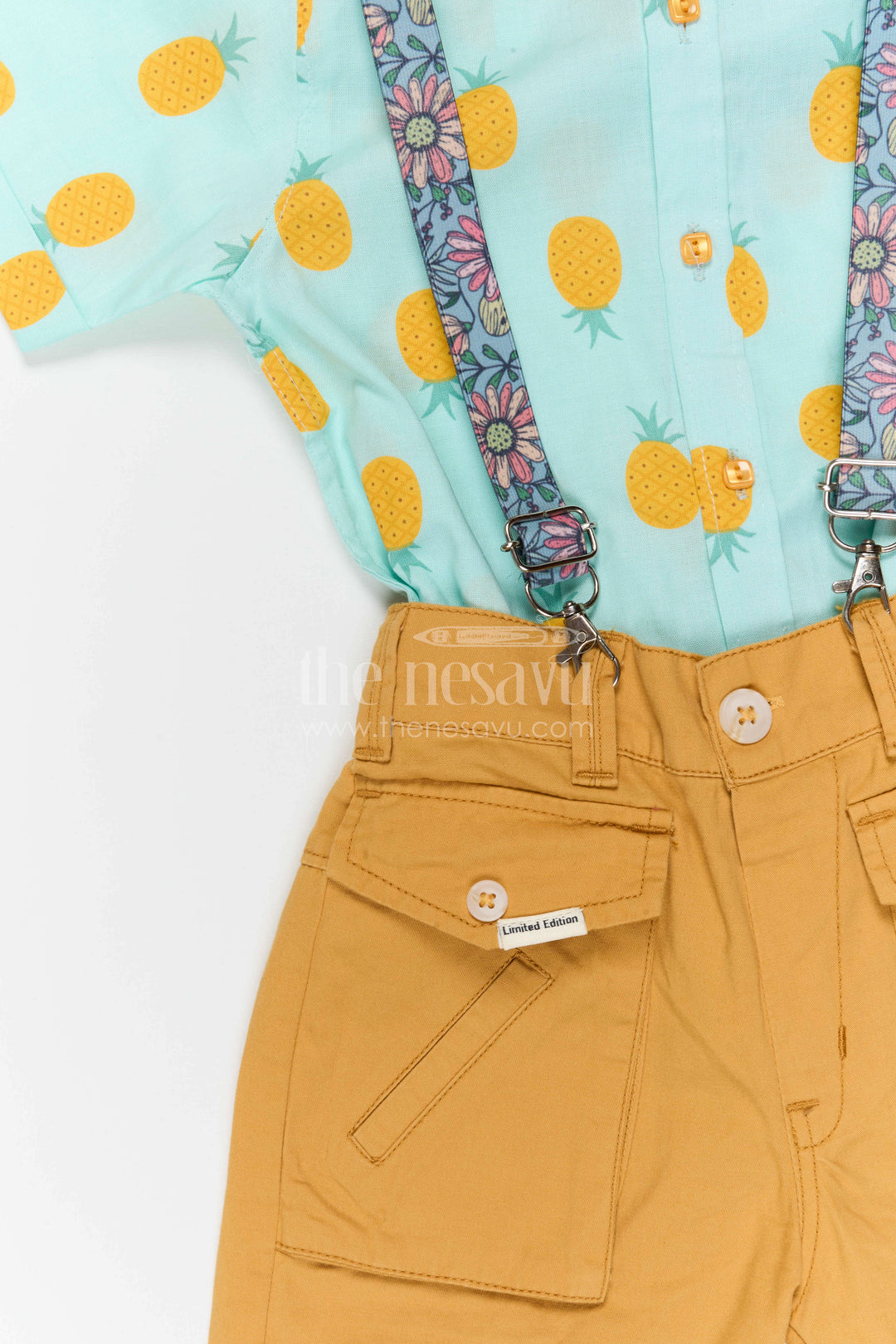 The Nesavu Boys Casual Set Boys Casual Shirt and Shorts Set for Birthday Parties and Outings Nesavu Nesavu boys cotton digital print shirt and shorts set for birthday parties outings and celebrations