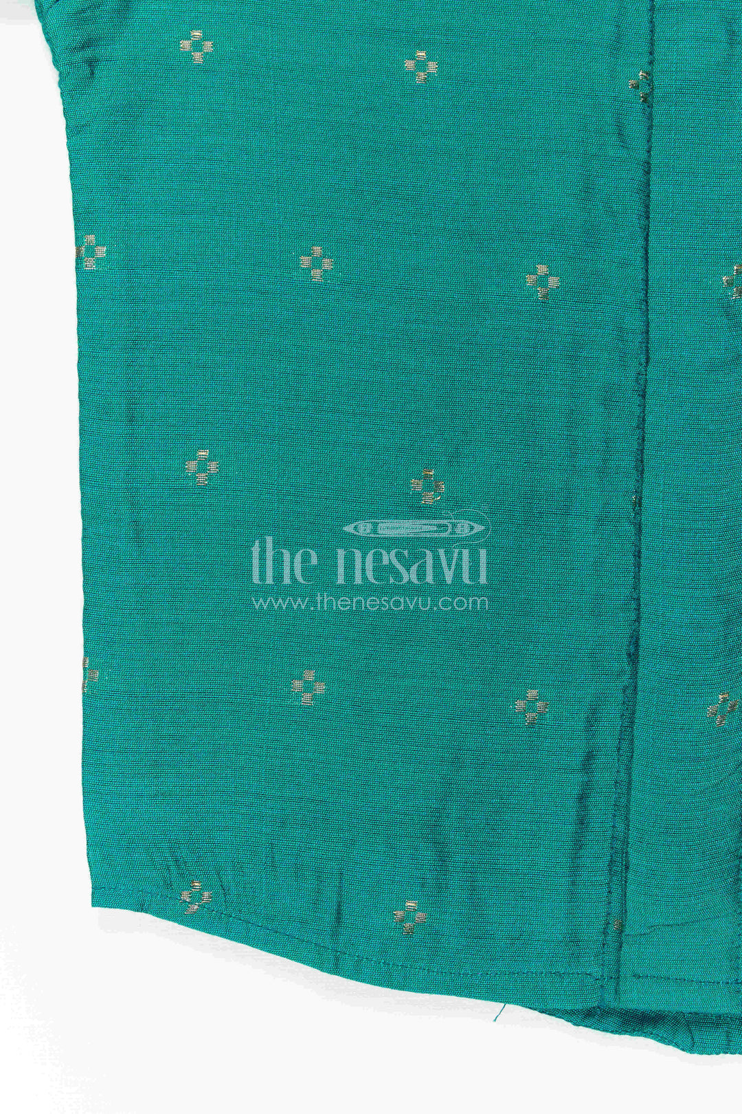 The Nesavu Boys Cotton Shirt Boys Chanderi Shirt for Festive Gatherings and Holiday Wear Nesavu Nesavu Boys Chanderi Cotton Shirt With Jacquard Print For Festive Gatherings And Holidays