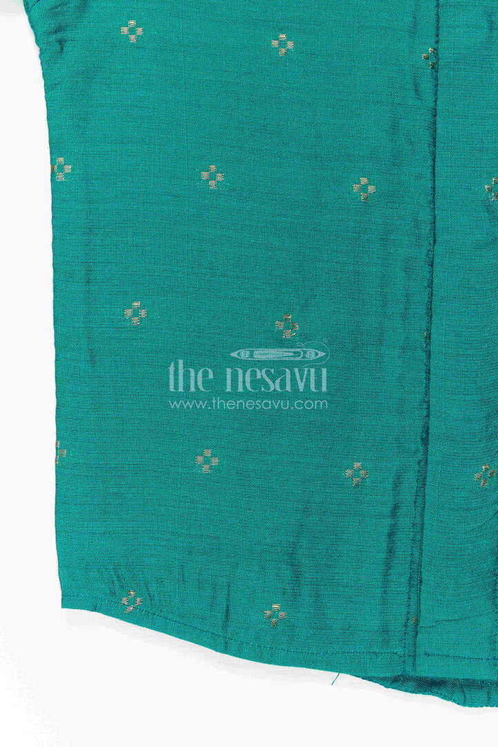 The Nesavu Boys Cotton Shirt Boys Chanderi Shirt for Festive Gatherings and Holiday Wear Nesavu Nesavu Boys Chanderi Cotton Shirt With Jacquard Print For Festive Gatherings And Holidays