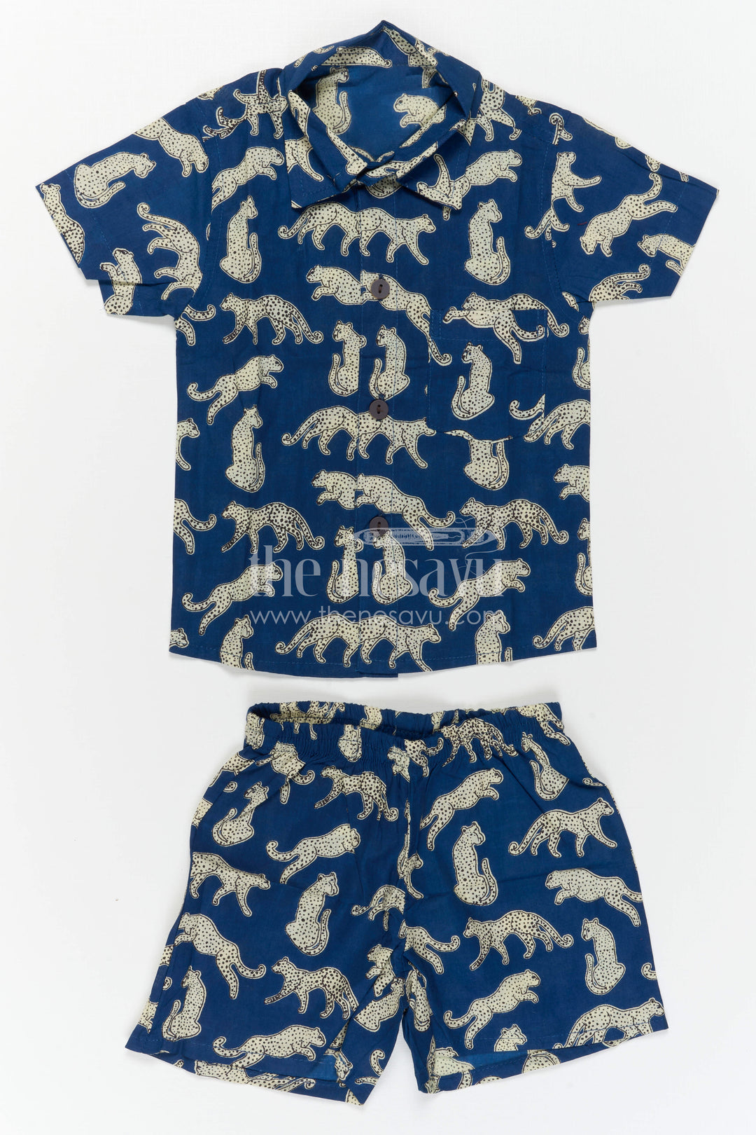 The Nesavu Boys Casual Set Boys Co Ord Set for Travel and Summer Vacation Wear Nesavu Nesavu Boys Cotton Co Ord Set For Travel And Vacation With Digital Print Shirt And Shorts Outfit