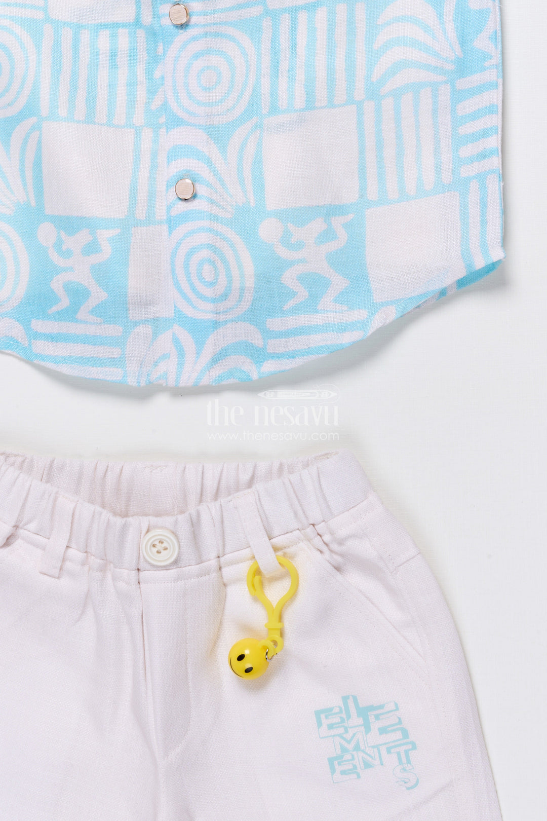 The Nesavu Boys Casual Set Boys Cotton 3-Piece Casual Set with Printed Tee and Open Shirt Nesavu Nesavu boys 3-piece cotton casual set printed tee shirt perfect outfit summer outings play