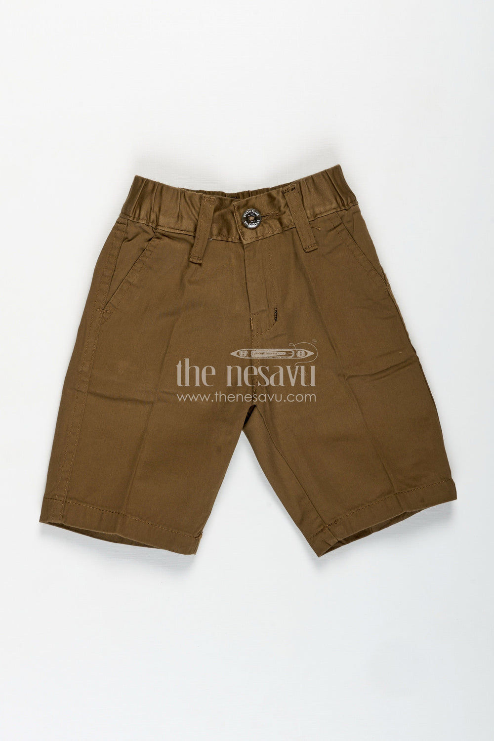The Nesavu Boys Shorts Boys Cotton Blend Tropical Shorts with Relaxed Fit and Smart Waistband for All Day Comfort Nesavu 16 (1Y) / Brown BWS065A-16 Nesavu Boys Cotton Blend Tropical Shorts Elastic Waist Casual Fit Everyday Wear