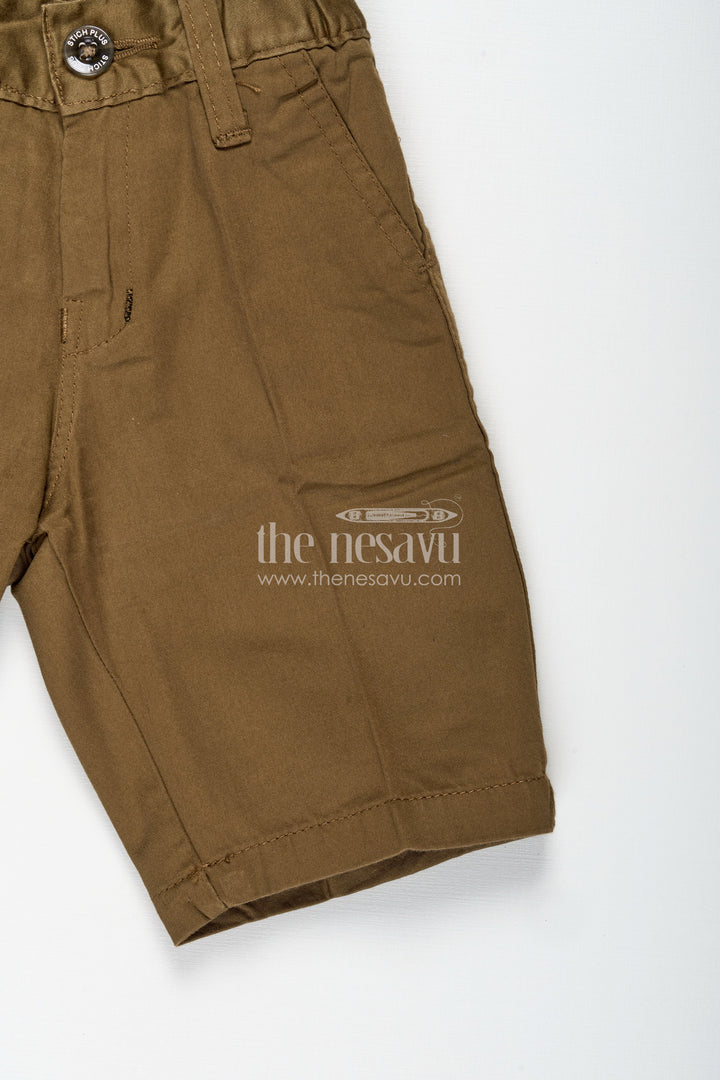 The Nesavu Boys Shorts Boys Cotton Blend Tropical Shorts with Relaxed Fit and Smart Waistband for All Day Comfort Nesavu Nesavu Boys Cotton Blend Tropical Shorts Elastic Waist Casual Fit Everyday Wear